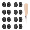 LEEQ 15 Sets Black Seat Belt Stopper Buttons Non-slip Buckle