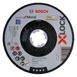 Bosch Professional Expert Straight Cutting Disc (for Metal, X-LOCK, Diameter 125 mm, Bore Diameter: 22.23 mm, Thickness: 2.5 mm)