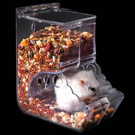 Automatic Hamster Feeder, Hamster Feeder, Acrylic Hamster Feeder, Transparent Acrylic, Automatic Feeder for Hamsters, Hedgehogs, Squirrels, Guinea Pigs and Birds (400 ml)