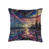 Electric Oil Slick Throw Pillow