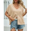 Saodimallsu Womens Fall Oversized Cardigans Batwing Short Sleeve Lightweight Button