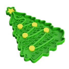 Furry Fun Market Christmas Tree Silicone Pet Slow Feeder Dog Lick Mat Pet Lick Bowl for Dog and Cat Feeding