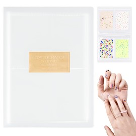 80 Slots Nail Art Sticker Storage Book Sticker Swatch Album Organizer Design for Nail Desk Tidy Art Decals Holder Organizer Display Book Collecting Card Case Manicure Tools