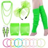 80s Earring Neon Headband Set Accessories Silicone Light Bracelets Headband