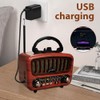 Retro Radio with Bluetooth Portable Radio (Red)