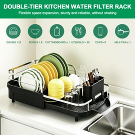 Dish Drying Rack for Kitchen Counter,Expandable 15-22.4 in,Dish Drainer