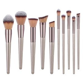 Healeved Kit De Brochas De Maquillaje 10 Piezas Cepillo Cosmético Para Base Corrector Polvo Rubor Labial Y Sombra De Ojos Cerdas Densas Para Difuminar