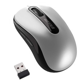 Buffalo BSMBW315SV Wireless Mouse, 5 Buttons, Equipped with Backward/Forward Buttons, Small, Lightweight, Energy Saving Model, Can Be Used Up To 584 Days, BlueLED, Silver