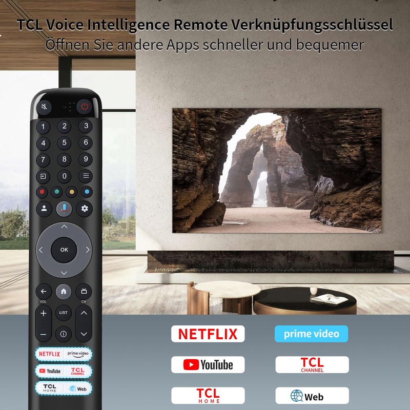 Gvirtue Voice Remote Control RC833 RC813 for TCL TV, Replacement