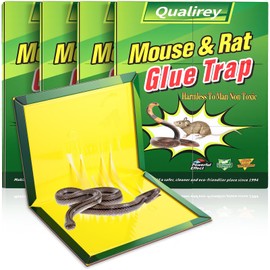 Qualirey 4 Pack Large 13" x 21" Snake Trap Glue Boards, Extra Strength Non-Toxic Sticky Pad for Indoor/Outdoor Snake Control - Safe & Effective Reptile Catcher