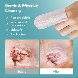 No Pawblems Dog Ear Wipes Finger, Dog Ear Cleaner, 50 Pcs (Coconut Scent)