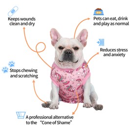 CuteBone Dog Surgery Recovery Suit Cat Surgical Onesie Female Body Suits Male Prevent Pet from Licking Wounds SSF02XL