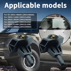 Fioqe Windshield Washer Nozzles Compatible with Nissan Rogue 2008-2021 Murano 2007-2016 Sylphy Leaf Juke 28932-3JA0A 28931-4BA0A