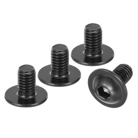 sourcing map 50Pcs M5-0.8x8mm Flanged Button Head Socket Screws, 304 Stainless Steel Socket Drive Fasteners Bolts, Fully Thread Machine Screws, Black
