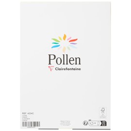 Clairefontaine - Ref 4204C - Pollen Coloured Paper (Pack of 50 Sheets) - A4 (210 x 297mm), 120gsm Paper, Inkjet & Laser Printer Compatible, Acid Free - Cream
