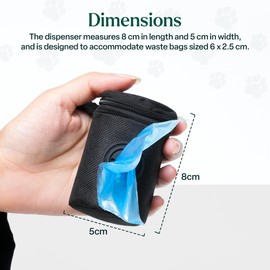 Dog Poop Bag Holder | Zipped Dog Waste Bags Dispenser for Lead | Dog Poo Bag Dispenser with Pull Dispensing Hole & Carabiner Clip | Dog Poo Holder that Works with Most Poop Bag Rolls