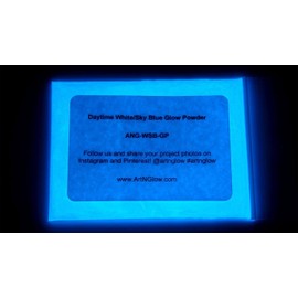 Glow in The Dark Pigment Powder - Neutral and Fluorescent Color for Art Painting, Fine Art, Nail Art Paint, and DIY Crafts - Long Lasting, 10+ Color Options - Neutral Sky Blue - (12 Grams)