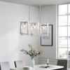 WUZUPS 3-Light Chandelier Glass Cube Shade Pendant Light Modern Lighting