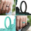 ThunderFit Stackable Silicone Wedding Rings for Women, Thin Rubber Engagement