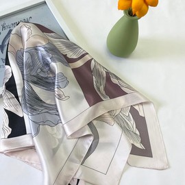 FONYVE 100% Mulberry Silk Scarf for Hair - 27" Square Head Scarf for Women - Lightweight Neck Scarf with Gift Packed