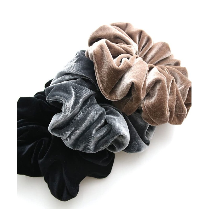 VingTAINE HS-64 Volume, Velour Scrunchie, Hair Accessory, brown (mocha)