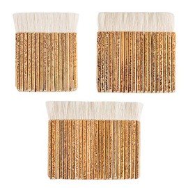 PH PandaHall 3 Size Sheep Hair Hake Brush, Bamboo Handle Soft Brush Latex Paint Brush for Kiln Wash, Watercolor, Dust Cleaning, Ceramic, Pottery Painting Drawing Drafting