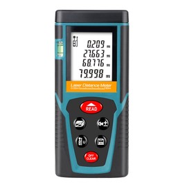 Laser Measurement Tool 262 Ft, Digital Laser Tape Measure with Bubble Levels, Handheld Digital Tape Measure Laser 80m, High Accuracy Laser Measuring Tape Backlit LCD, IP54, Area, Volume, Pythagoras
