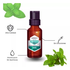Aro+ Aceite Esencial Menta, Aromaterapia, Puro, Uso Terapéutico