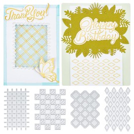 INFUNLY 4pcs Background Hot Foil Plate Metal Hot Foil Plate Plaid Glimmer Hot Foil Plate for Embossing Scrapbooking Decor Cards Making