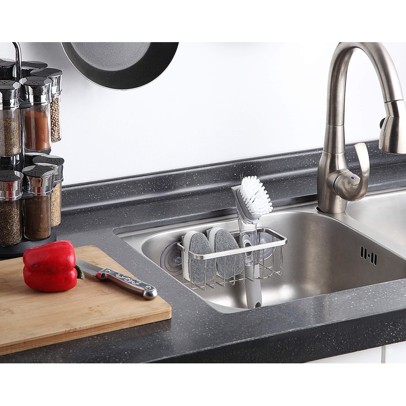 SunnyPoint NeverRust Deluxe Kitchen & Bathroom Sink Sponge Holder Organizer