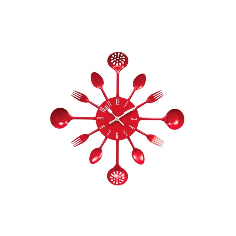 Premier Housewares Red Wall Clock Kitchen Themed Kitchen Clocks Wall