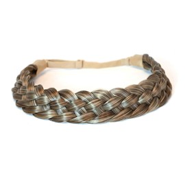 TOECWEGR 5 Strands Synthetic Hair Braided Headband Hairpiece Classic Chunky Wide Plaited Braids ElasticMulti Color Headband Ladies Beauty Hair Accessories …