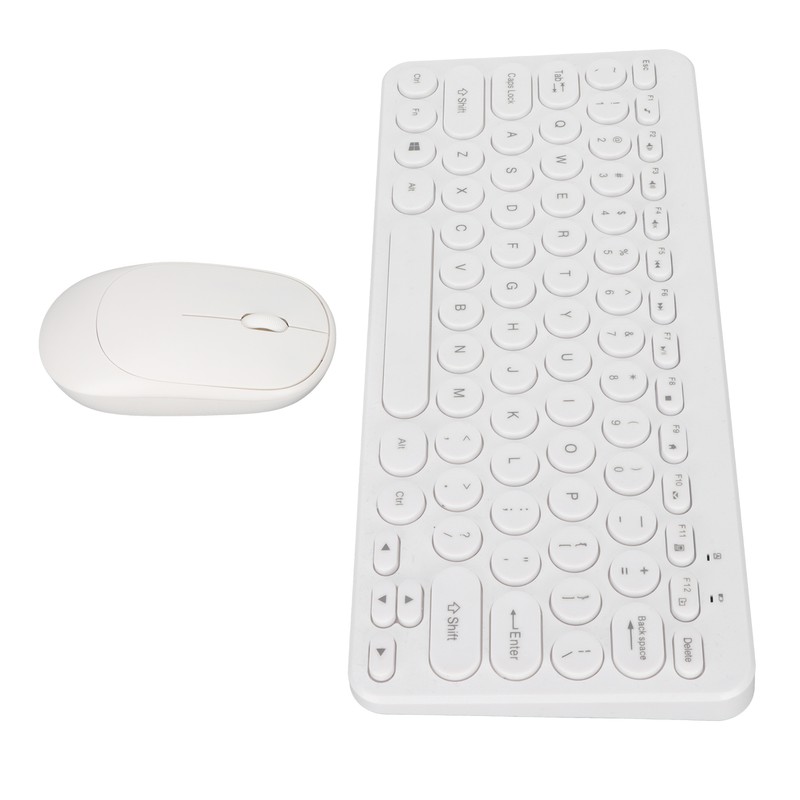 Keyboard Mouse Combo 2.4G Wireless Round Keycaps Ergonomic Design Silent