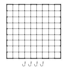 SRJQXH Grow Tent Net 90 x 90 cm Vegetable Protection Net Mesh Elastic Plant Net with 4 Hooks for Plants, Vegetables, Fruits and Flowers (81 Holes)