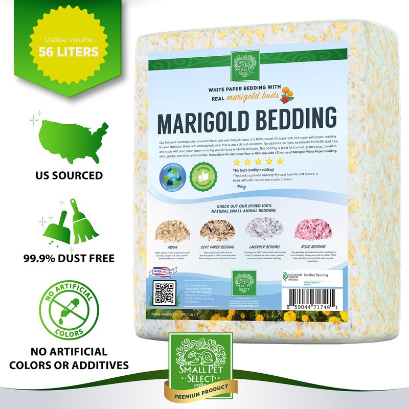 Small Pet Select - Natural Paper Bedding with Real Marigold