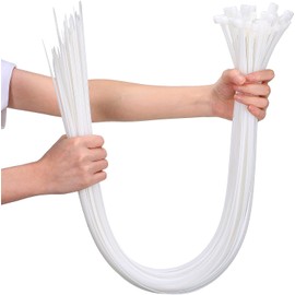 Zip Ties 24 inch Heavy Duty with 180 Pounds Tensile Strength,WLEAD 50PCS Strong Outdoor UV Resistant,Awnings Tying Branches Bundling of Crops Fixed Water Pipes(White,24 inch x 0.4 inch)