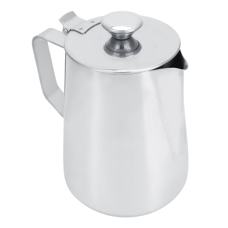 1000ml Stainless Steel Coffee Milk Frothing Cup with Lid for