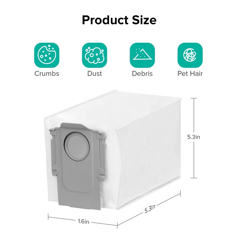 roborock 6 Packs Disposable Dust Bags for QRevo series S8MaxVUltra,