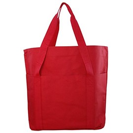 Large Spacious Poly Zipper Tote Bag