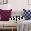 Alysheer Checkered Embroidered Decorative Throw Pillow Covers 18"x 18" Set