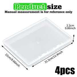 TOATELU A4 Portable Archive Box, Pack of 4 A4 Archive Boxes for Documents, Letters, Scrapbooks, A4 Transparent Organiser Box for Storing School Supplies and Office Documents (31.5 x 22 x 2.2 cm)