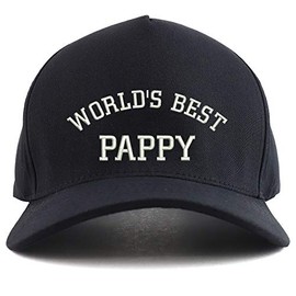Trendy Apparel Shop World's Best Pappy Embroidered Oversized 5 Panel XXL Baseball Cap - Black