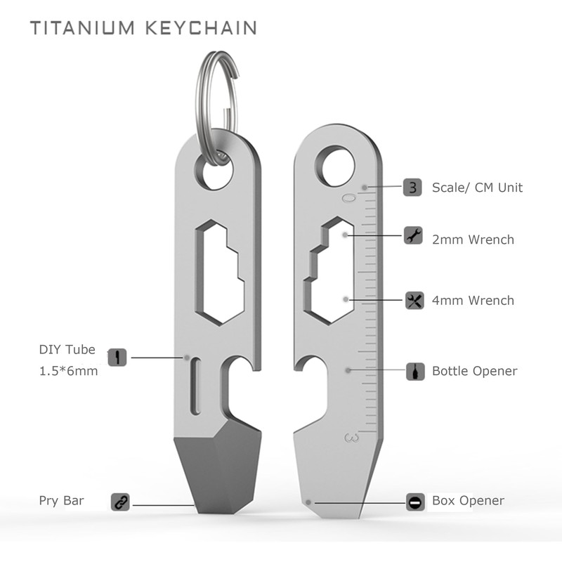 Hamans EDC Pry Bar Keychain Bottle Opener Multi Tool Small