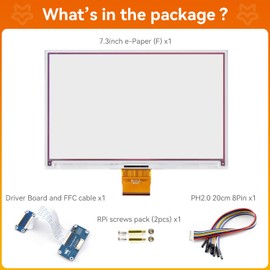 LUCKFOX 7.3-inch e-Paper HAT (F), 7-Color e-Ink Screen with PCB, 800x480 Pixels, Low Power Consumption - for Raspberry Pi/Jetson Nano/STM32, Suitable for Electronic Shelf Labels, Meeting Badges, etc
