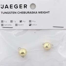 Jaeger Fishing Tungsten-Gewichte für Softbaits zum Barschangeln Tungsten Cheburashka Sinker Goldfarben, Gewicht/Inhalt:8g / 2 Stück