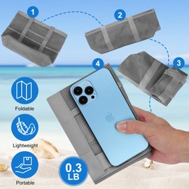 OILPUS Large Mesh Bag, Tote Bags with 9 Pocket for Family, Travel Bag for Toys & Vacation Essentials