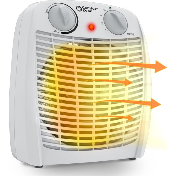 Comfort Zone Indoor Space Heater with Adjustable Thermostat, Fan Forced,