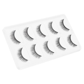 FRCOLOR 5pairs Natural Look Eyelashes Reusable Manmade Fiber Makeup Lashes for Daily Wear Party Weddings Events Easy to Apply Comfortable Fit for All Eye Shapes