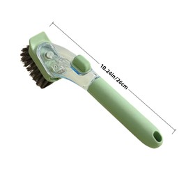 Soap Dispensing Dish Brush with Handle - Kitchen Scrub Brush for Pots Pans, Effortless Cleaning with Soap Chamber, Nylon Bristles (Light Green)
