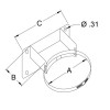 Heat Fab 9585 Saf-T Vent EZ Seal - 5 Inch Diameter - WALL SUPPORT